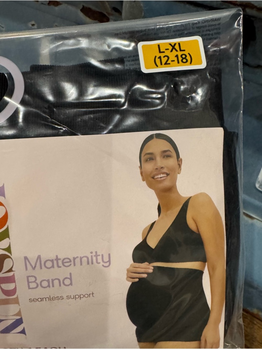Joyspun Maternity Band - Black (L-XL) 12-18 Belly & Back Support NEW - Picture 3 of 5